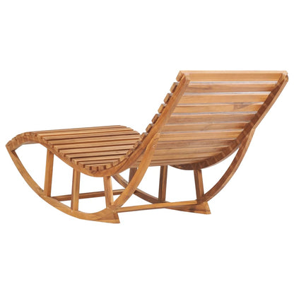 Rocking Sun Lounger Solid Teak Wood - OLBRIT