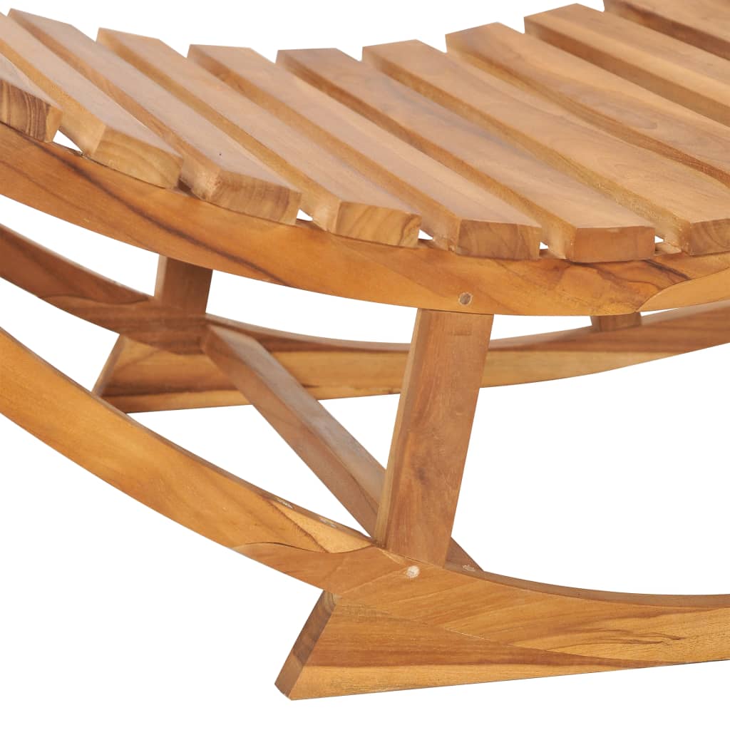 Rocking Sun Lounger Solid Teak Wood - OLBRIT