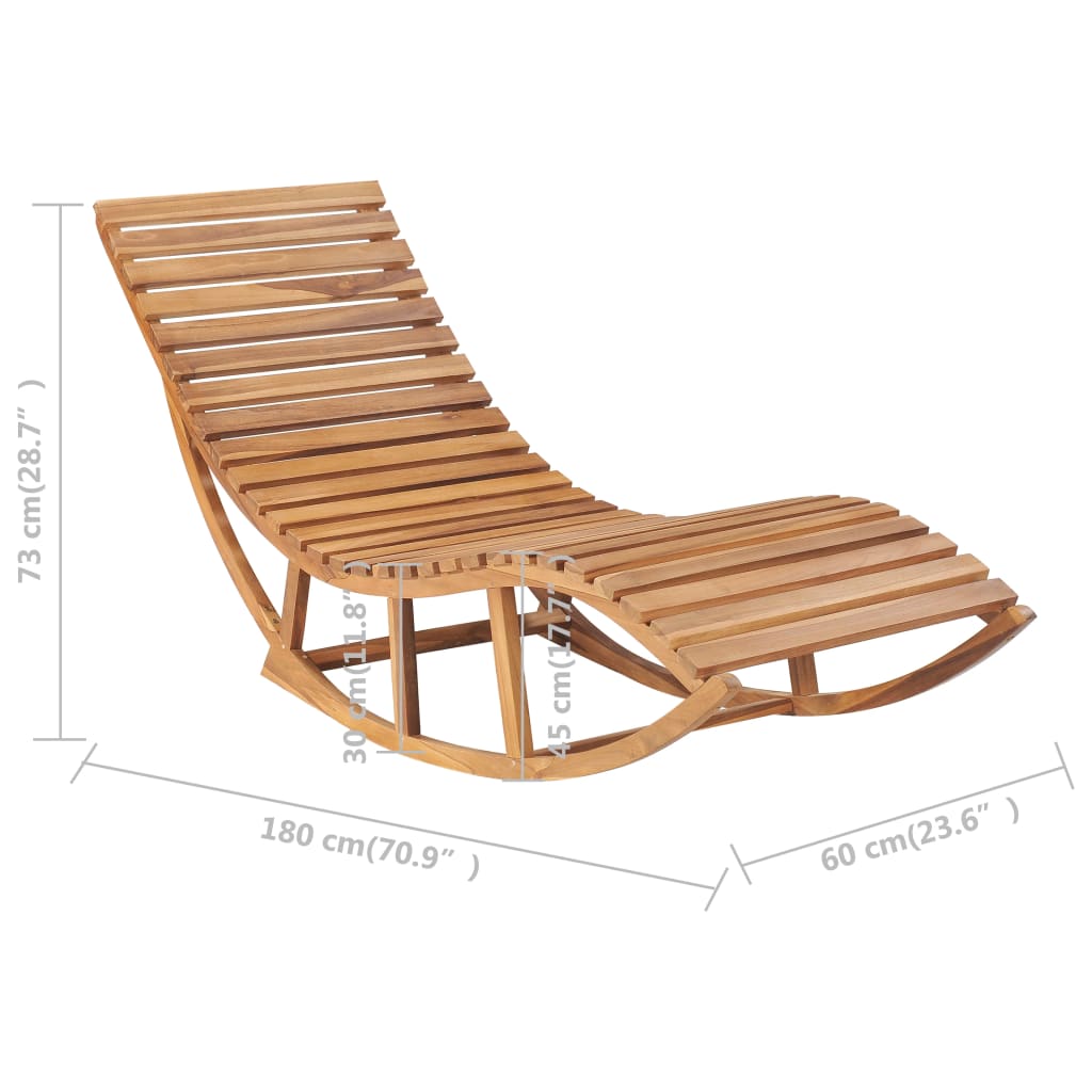 Rocking Sun Lounger Solid Teak Wood - OLBRIT