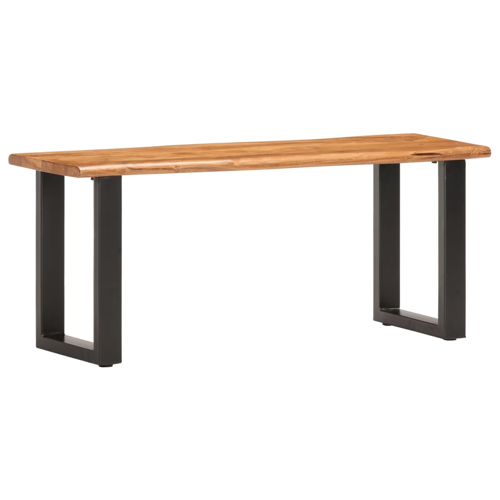 Live Edge Bench 110 cm Solid Acacia Wood and Steel - OLBRIT