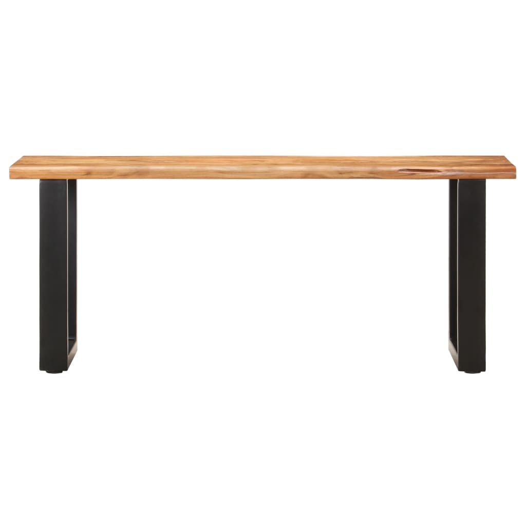 Live Edge Bench 110 cm Solid Acacia Wood and Steel - OLBRIT
