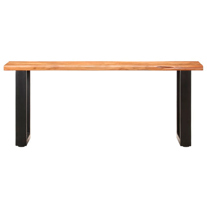 Live Edge Bench 110 cm Solid Acacia Wood and Steel - OLBRIT