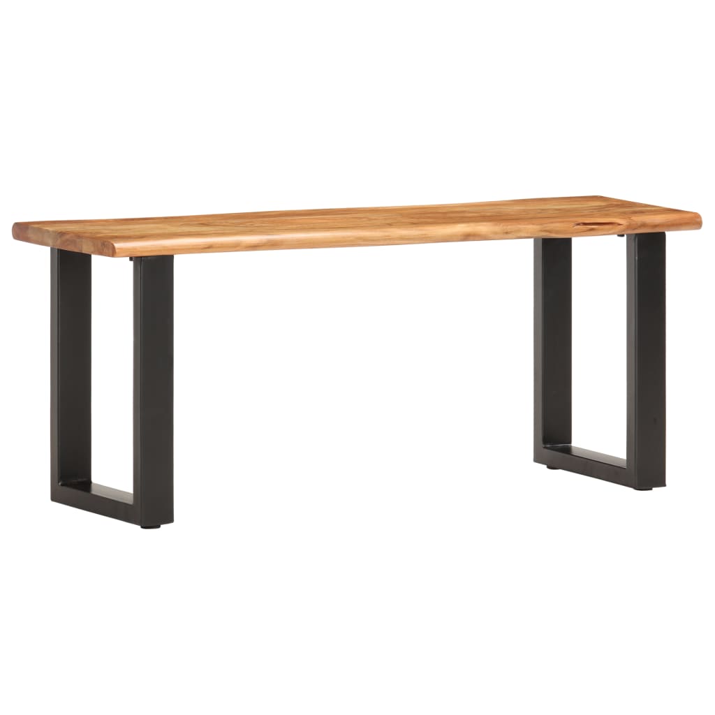 Live Edge Bench 110 cm Solid Acacia Wood and Steel - OLBRIT