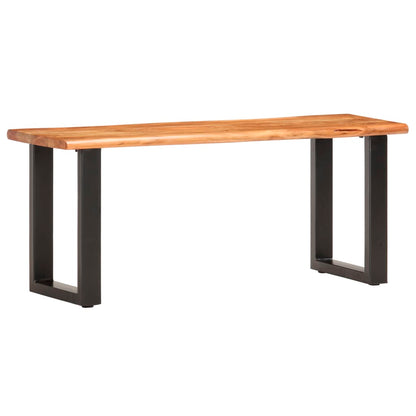 Live Edge Bench 110 cm Solid Acacia Wood and Steel - OLBRIT