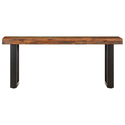 Bench 110 cm Solid Reclaimed Wood and Steel - OLBRIT
