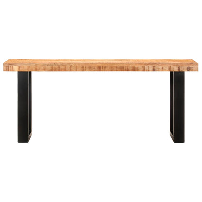 Bench 110 cm Solid Rough Mango Wood and Steel - OLBRIT