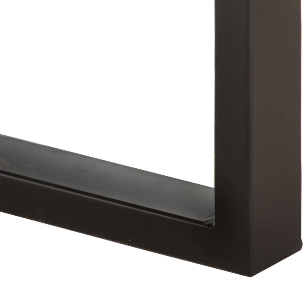 Bench 110 cm Solid Rough Mango Wood and Steel - OLBRIT