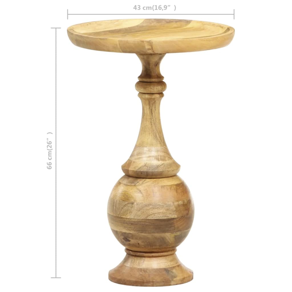 Round Side Table 43x43x66 cm Solid Mango Wood - OLBRIT