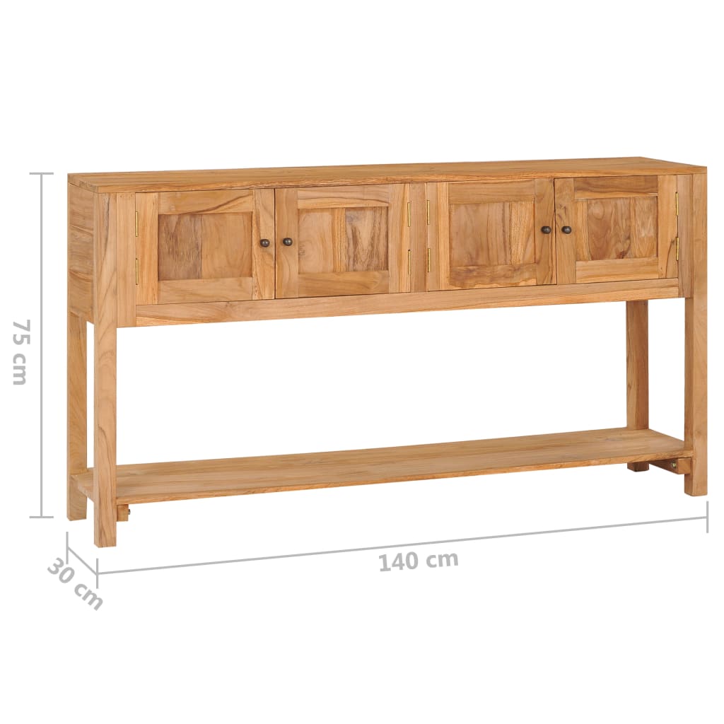Sideboard 140x30x75 cm Solid Teak Wood - OLBRIT
