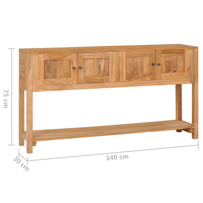 Sideboard 140x30x75 cm Solid Teak Wood - OLBRIT