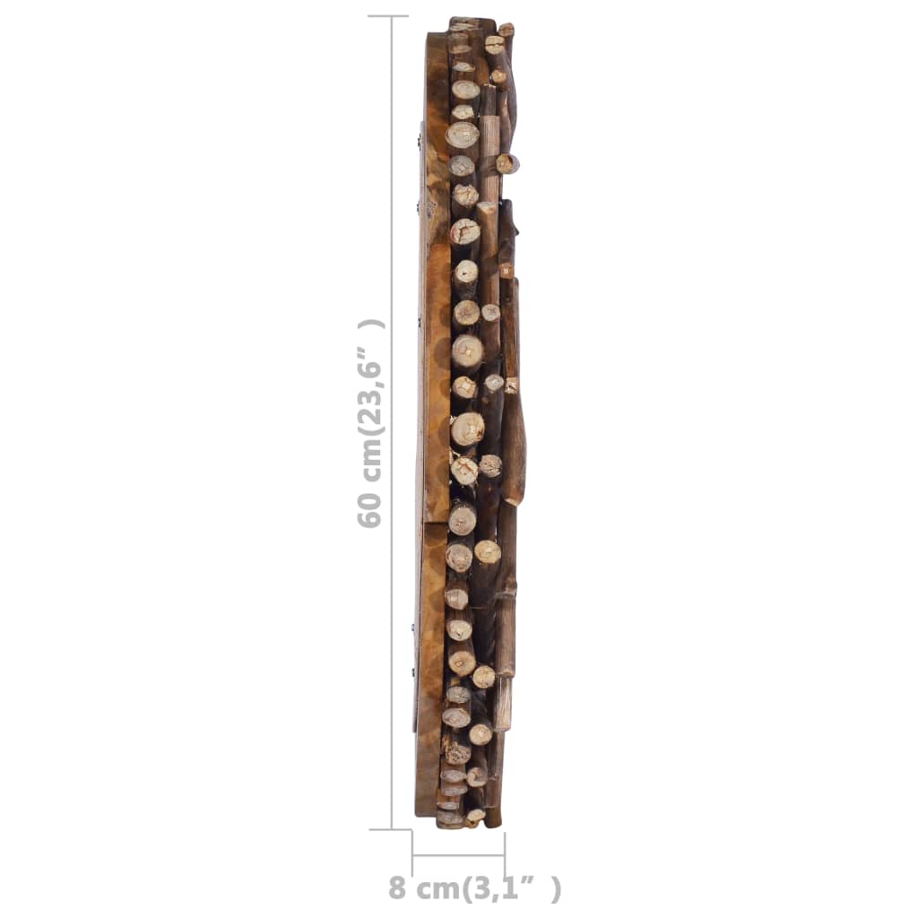 Wall Mirror 60 cm Teak Round - OLBRIT