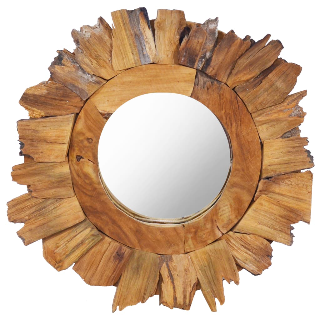Wall Mirror 40 cm Teak Round - OLBRIT