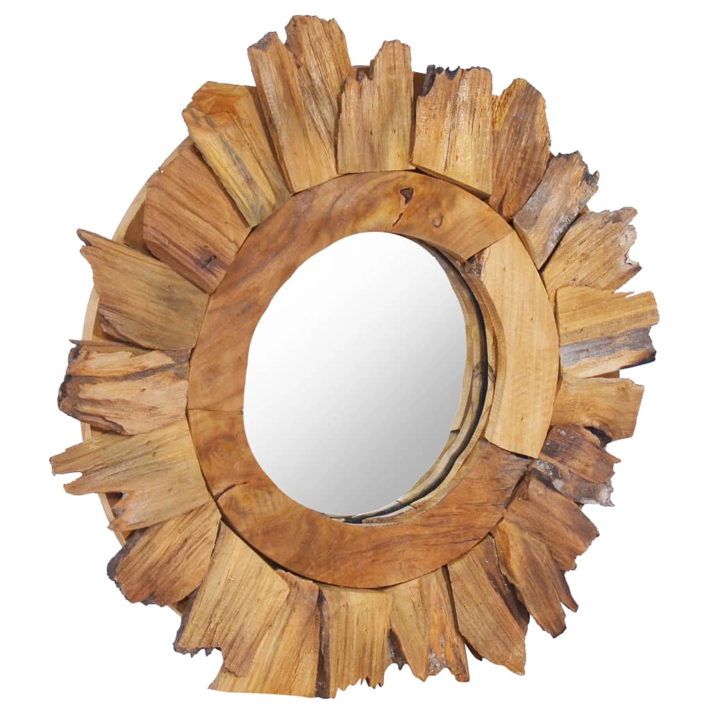 Wall Mirror 40 cm Teak Round - OLBRIT