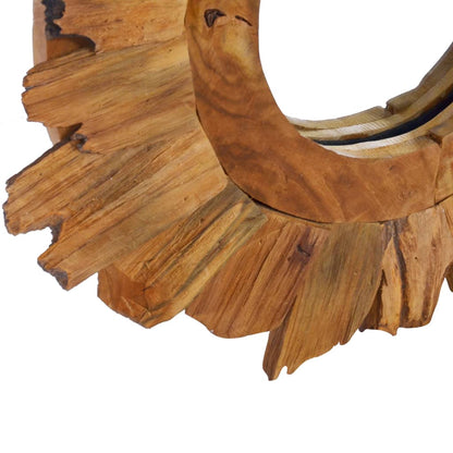 Wall Mirror 40 cm Teak Round - OLBRIT