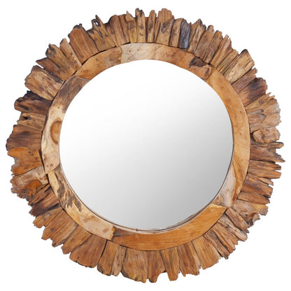 Wall Mirror 60 cm Teak Round - OLBRIT