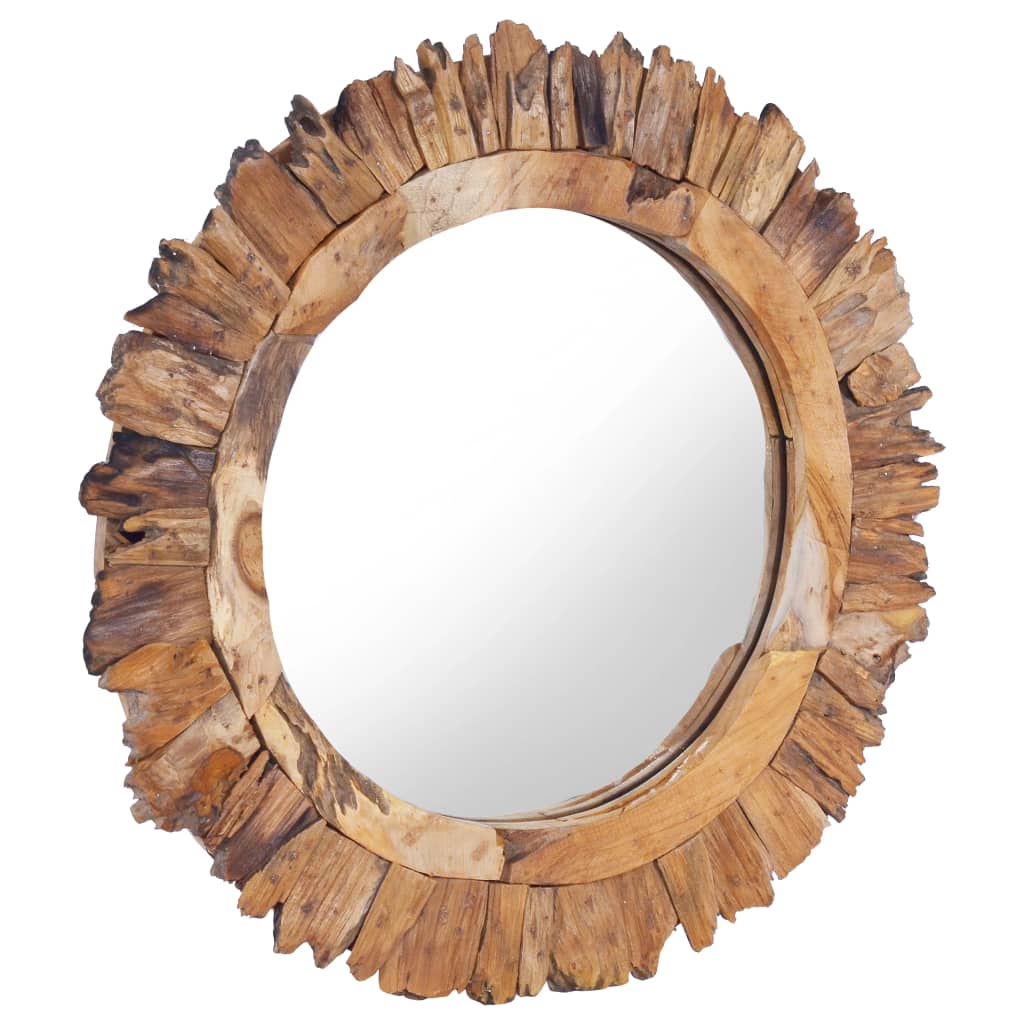 Wall Mirror 60 cm Teak Round - OLBRIT