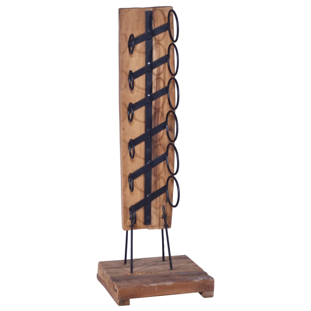 Wine Rack for 6 Bottles 35x35x100 cm Solid Teak Wood - OLBRIT