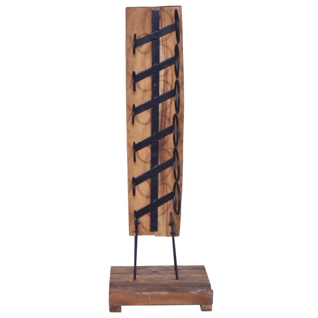 Wine Rack for 6 Bottles 35x35x100 cm Solid Teak Wood - OLBRIT