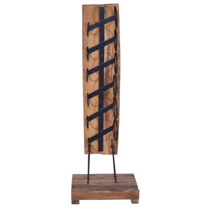 Wine Rack for 6 Bottles 35x35x100 cm Solid Teak Wood - OLBRIT