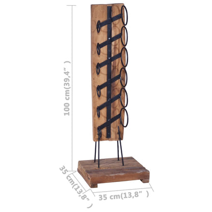 Wine Rack for 6 Bottles 35x35x100 cm Solid Teak Wood - OLBRIT