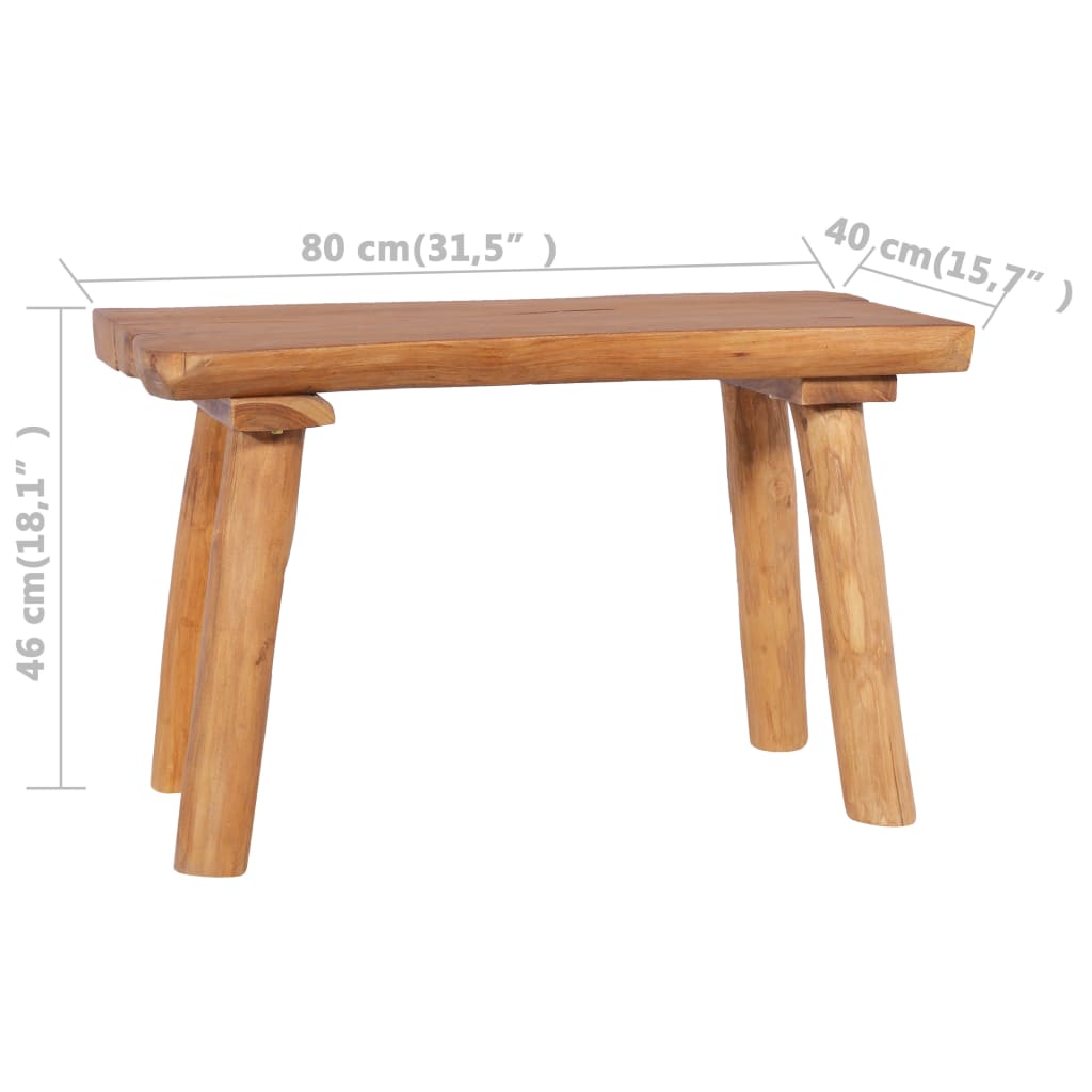 Garden Bench 80 cm Solid Teak Wood - OLBRIT