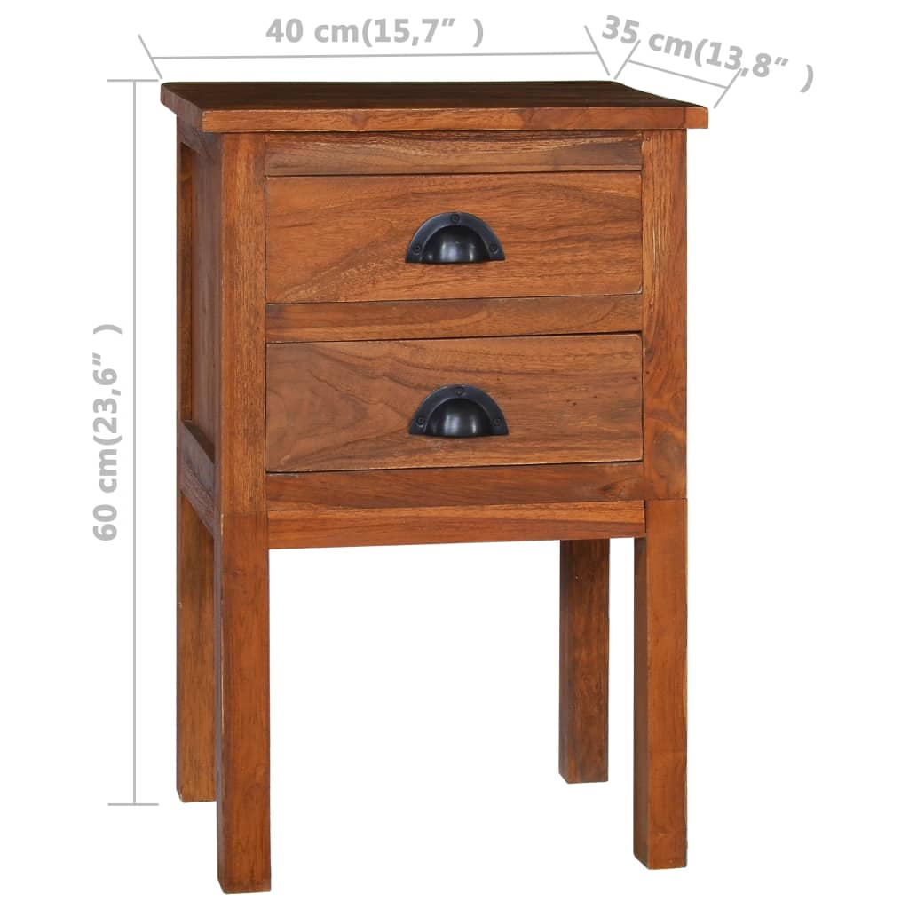 Bedside Cabinet 40x35x60 cm Solid Teak Wood - OLBRIT