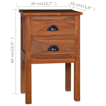 Bedside Cabinet 40x35x60 cm Solid Teak Wood - OLBRIT
