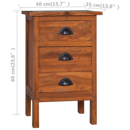 Bedside Cabinet 40x35x60 cm Solid Teak Wood - OLBRIT