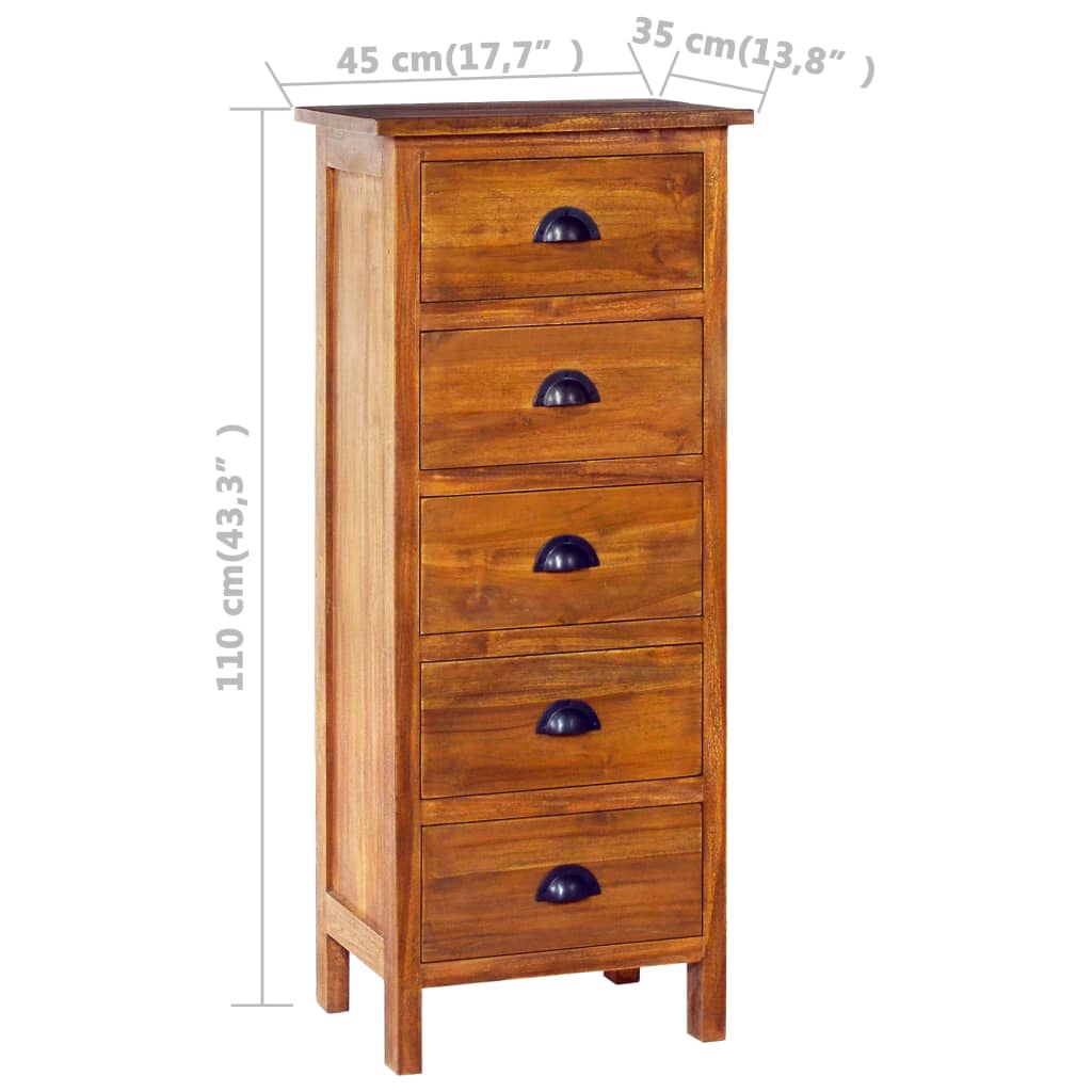 Sideboard 45x35x110 cm Solid Teak Wood - OLBRIT