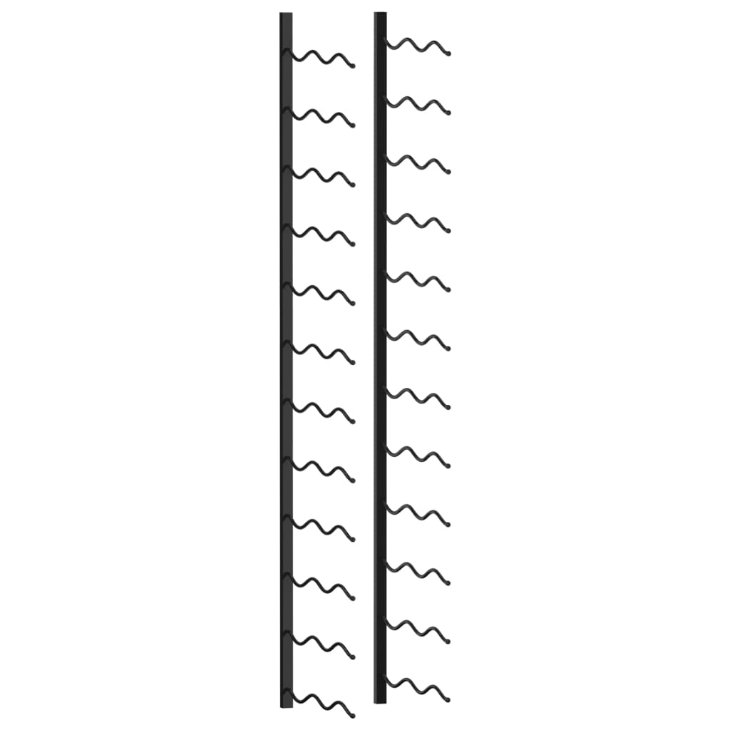Wall-mounted Wine Rack for 24 Bottles Black Iron - OLBRIT