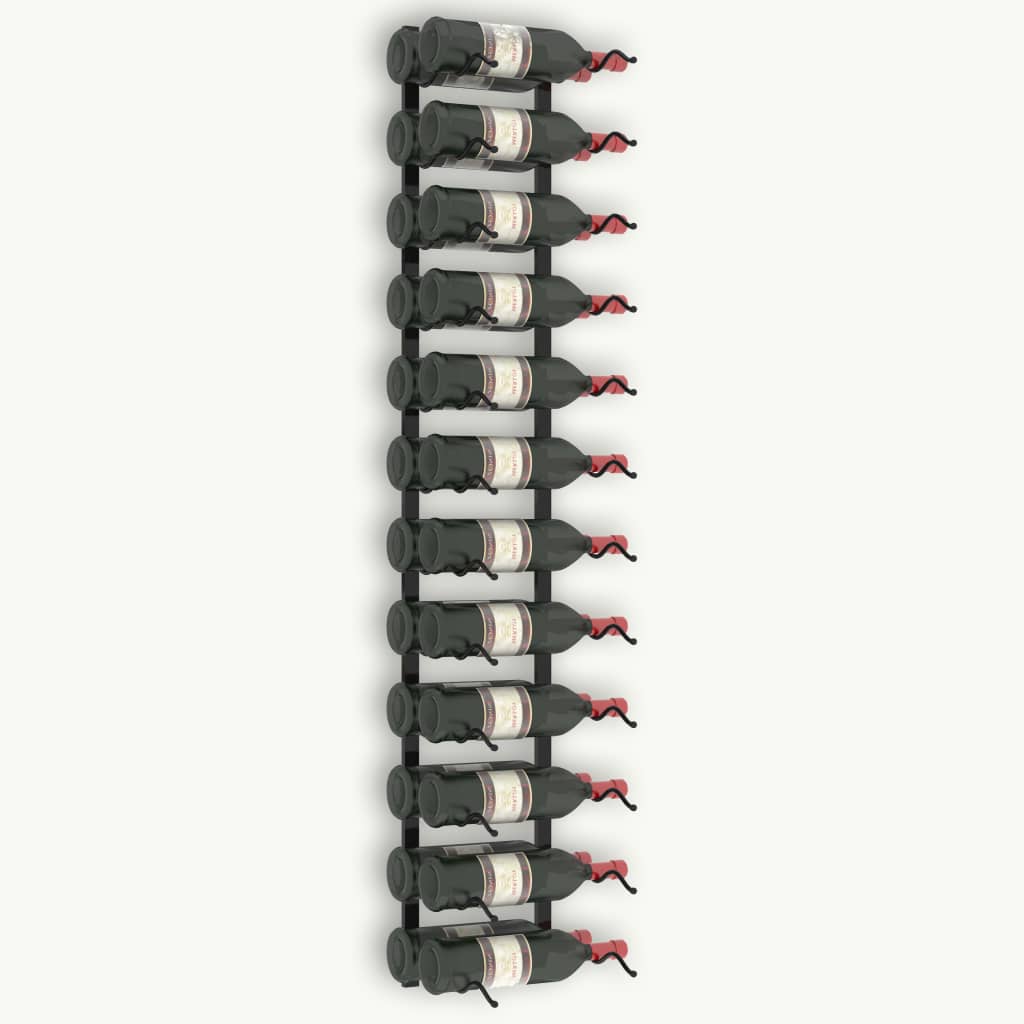 Wall-mounted Wine Rack for 24 Bottles Black Iron - OLBRIT
