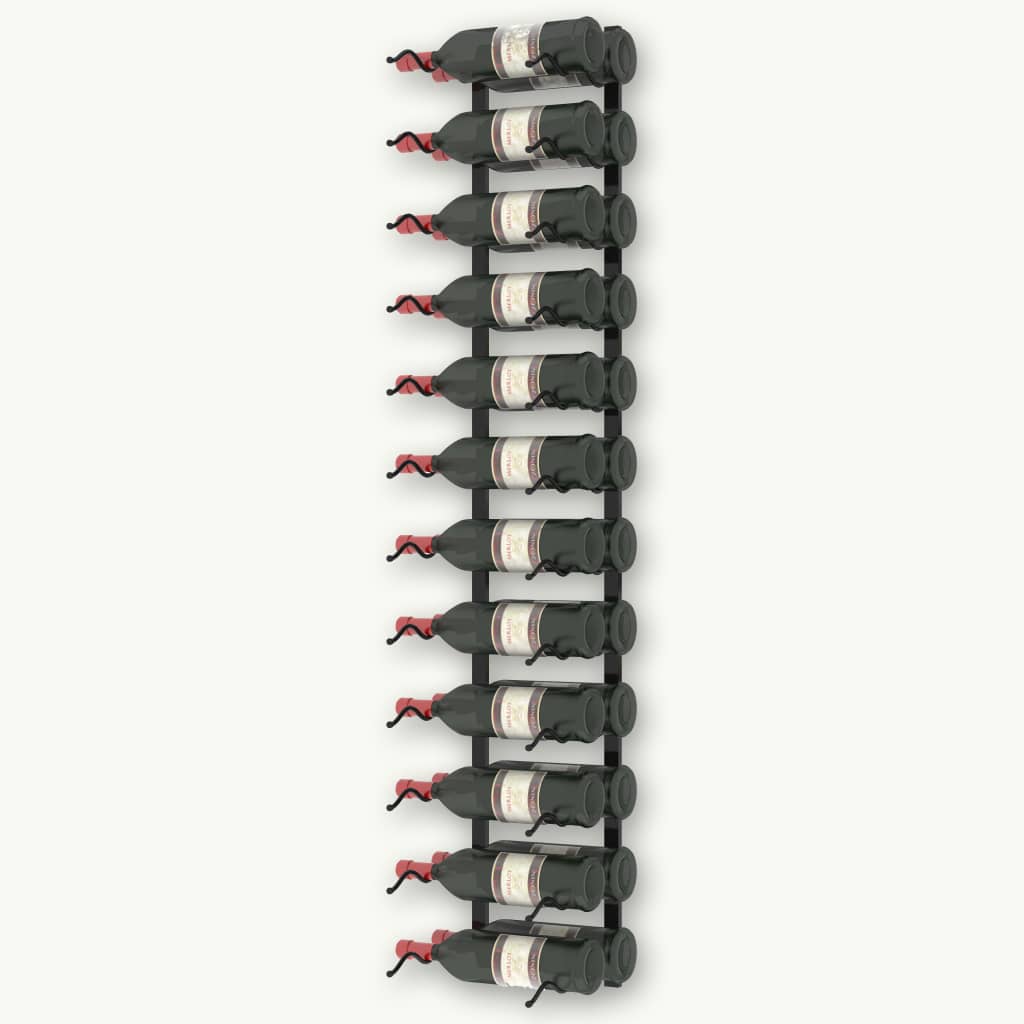 Wall-mounted Wine Rack for 24 Bottles Black Iron - OLBRIT