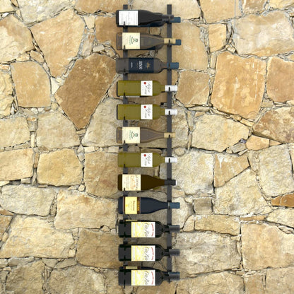 Wall-mounted Wine Rack for 24 Bottles Black Iron - OLBRIT