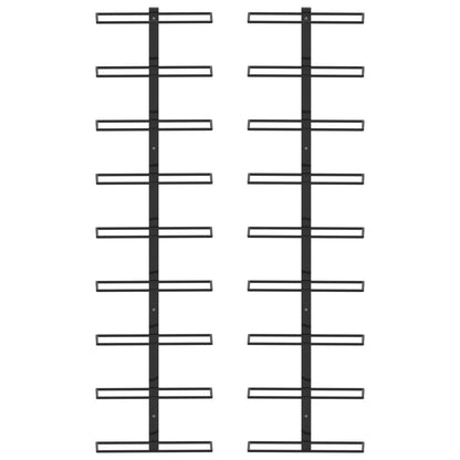 Wall-mounted Wine Racks for 18 Bottles 2 pcs Black Iron - OLBRIT