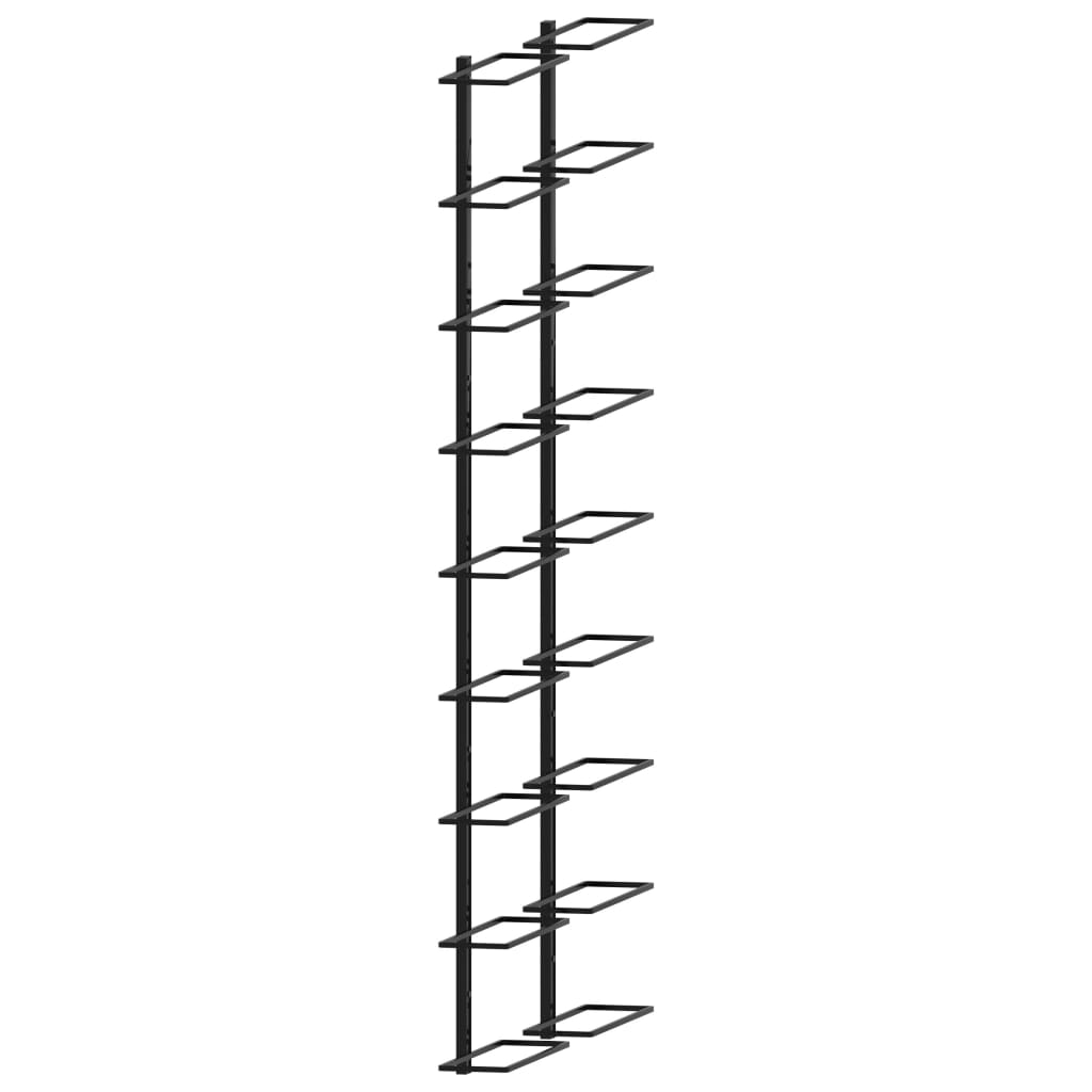 Wall-mounted Wine Racks for 18 Bottles 2 pcs Black Iron - OLBRIT