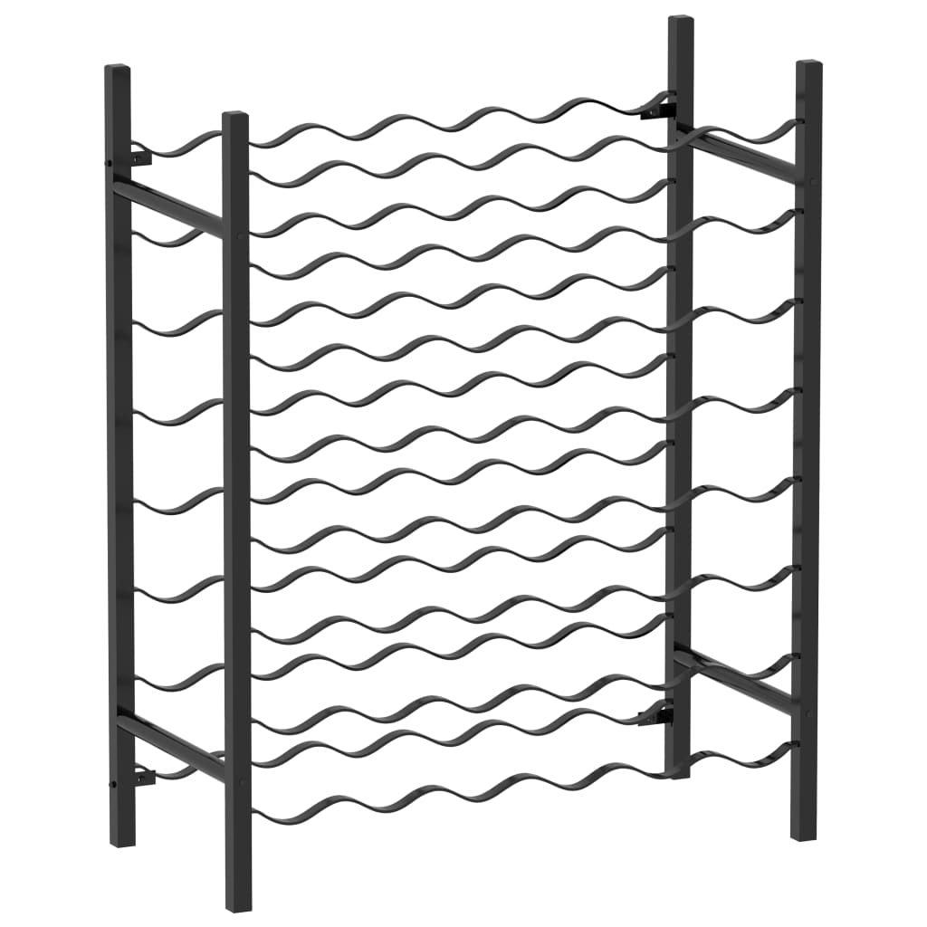 Wine Rack for 48 Bottles Black Metal - OLBRIT