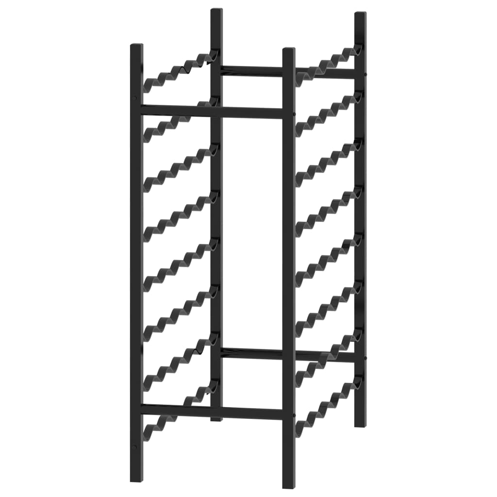 Wine Rack for 48 Bottles Black Metal - OLBRIT