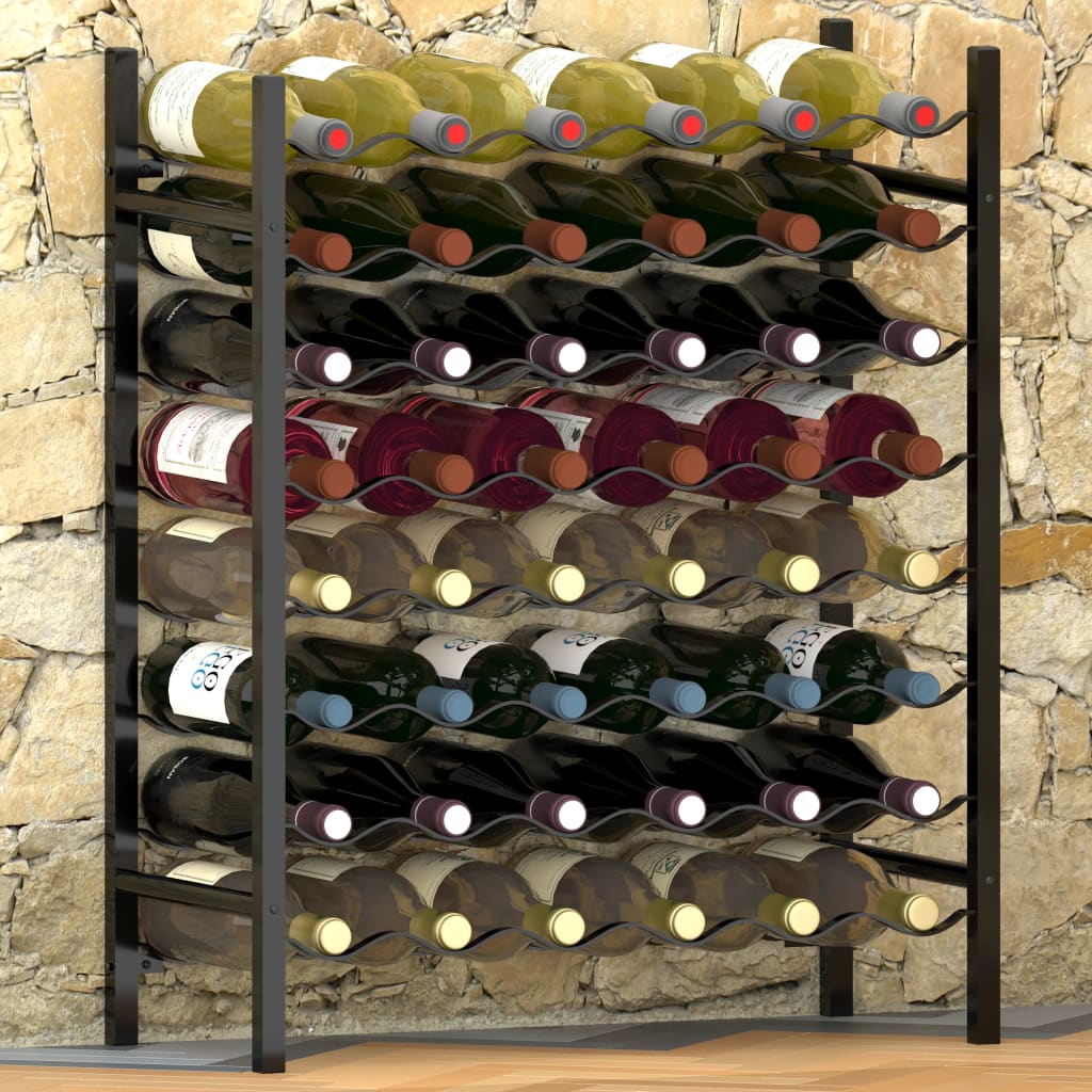 Wine Rack for 48 Bottles Black Metal - OLBRIT