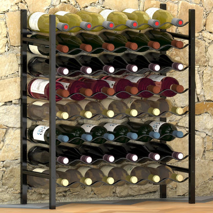 Wine Rack for 48 Bottles Black Metal - OLBRIT