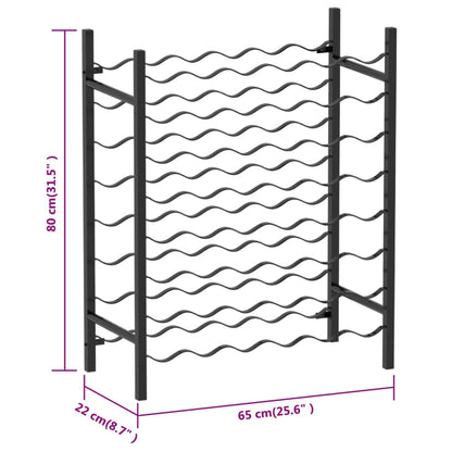 Wine Rack for 48 Bottles Black Metal - OLBRIT