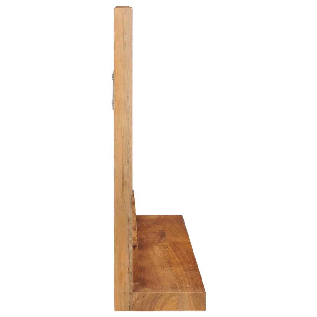 Wall Mirror with Shelf 60x12x40 cm Solid Teak Wood - OLBRIT