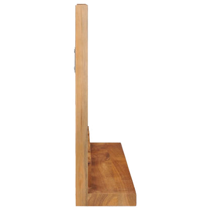 Wall Mirror with Shelf 60x12x40 cm Solid Teak Wood - OLBRIT
