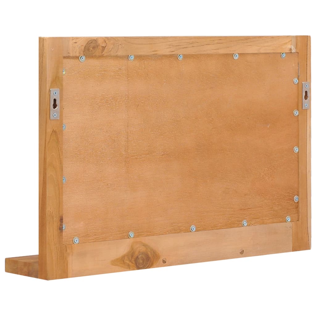 Wall Mirror with Shelf 60x12x40 cm Solid Teak Wood - OLBRIT