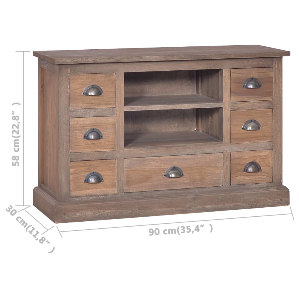 Sideboard 90x30x58 cm Solid Teak Wood - OLBRIT