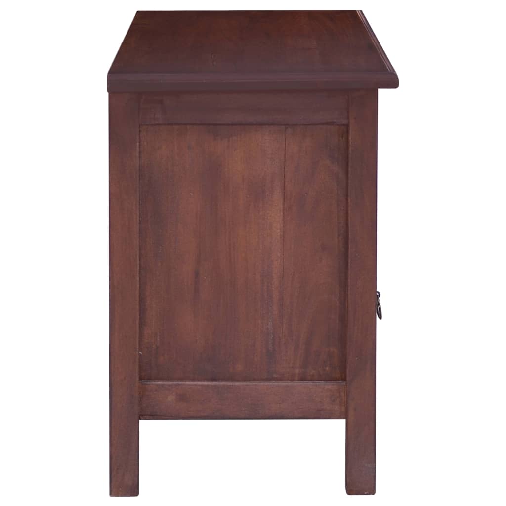 TV Cabinet Classical Brown 100x30x45 cm Solid Mahogany Wood - OLBRIT