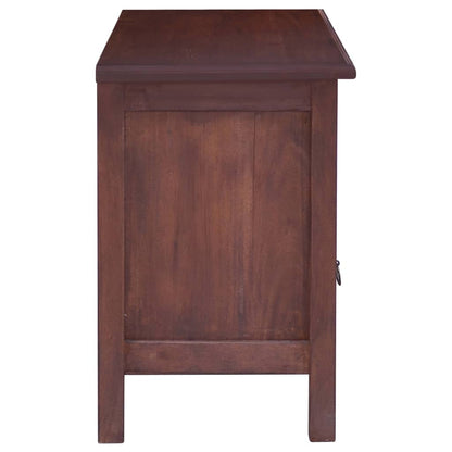 TV Cabinet Classical Brown 100x30x45 cm Solid Mahogany Wood - OLBRIT