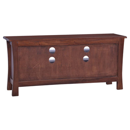 TV Cabinet Classical Brown 100x30x45 cm Solid Mahogany Wood - OLBRIT