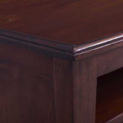 TV Cabinet Classical Brown 100x30x45 cm Solid Mahogany Wood - OLBRIT