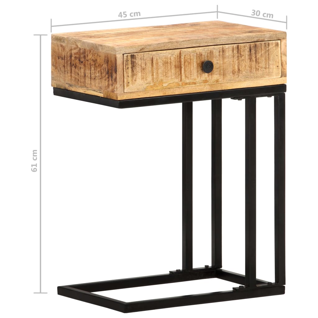 U-Shaped Side Table 45x30x61 cm Solid Mango Wood - OLBRIT