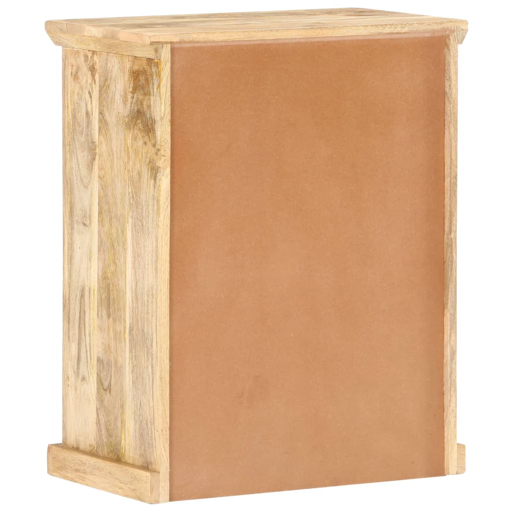 Sideboard with Steel Doors 60x35x75 cm Solid Mango Wood - OLBRIT